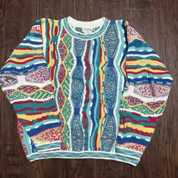 トップス coogi knit 90s 90s Vintage Coogi Multicolor Bright Sweater Knit Mens Size